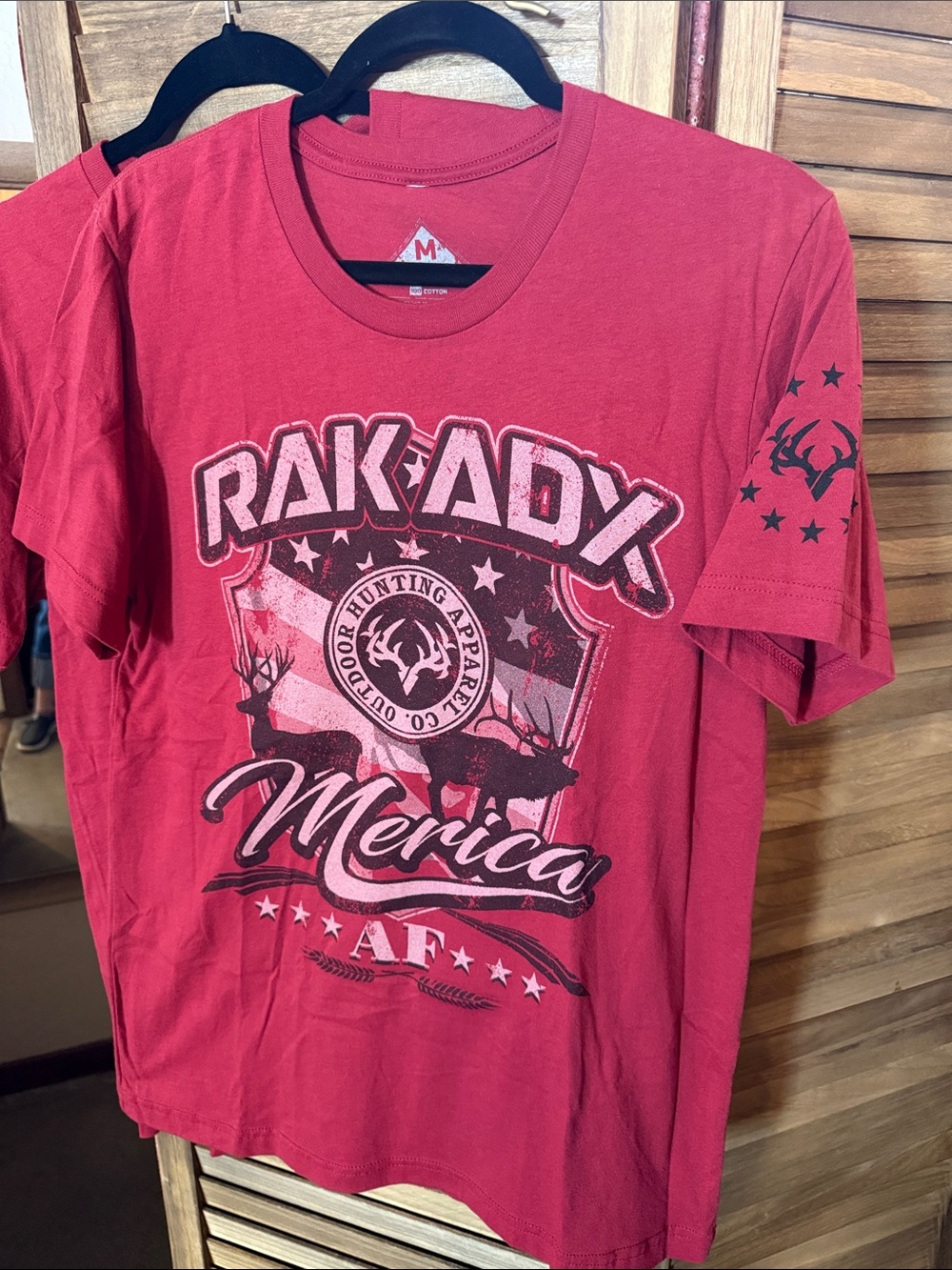 Men's Red Graphic Short Sleeve Tee - 'Merica Print